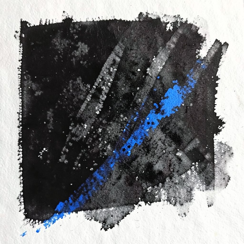 Bold charcoal drawing of a stylized folder and gear icon symbolizing shared configuration files, dark charcoal grey tones with a single electric blue accent line, technical and orderly mood