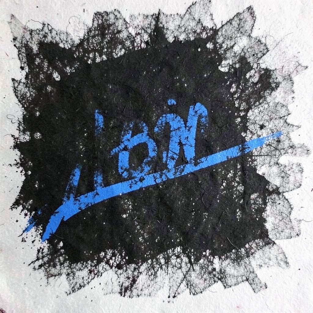 Bold charcoal drawing of a simple house-shaped home icon with clean thick outlines on a light background, calm and orderly mood